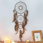 Nice Dream Large Dream Catchers for Bedroom Brown Boho Dream Catcher Wall Decor Hanging Ornament Teen Dorm Room Decor