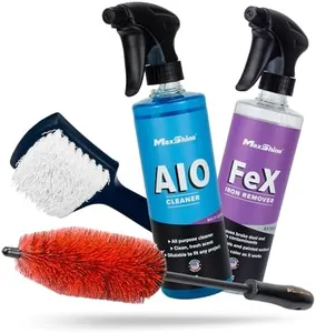 Maxshine All in One Wheel & Tire Cleaner and Iron Remover Kit (AC14) - Professional Grade Exterior Tire & Wheel Rim Detailing - Scratch Free - Active Degreaser