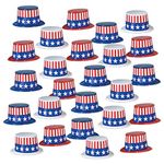 Beistle 66629-25 25-Pack Plastic Toppers with Patriotic Band