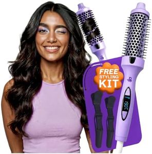 Bombae Thermal Blowout Round Brush | 72H Styling Hold | Pro Blowout Styler | Volumiser, Straightener & Curler | 5 Heat Settings (130–210°C) | Ceramic Barrel | Digital LED | Hairplay
