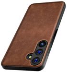 Kapa Tux Leather Back Cover for Samsung Galaxy S24 | Slim Shockproof Camera Protection Bumper Case (Brown)