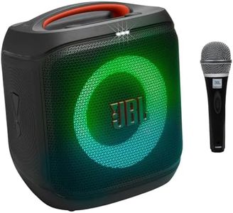 JBL Partybox Encore Essential2 with Free MIC (CSHM10- Wire not included) Wireless Bluetooth Party Speaker, AI Sound Boost, Dynamic Light Show, Upto 15H, Auracast MultiSpeaker support, Guitar+Mic Input