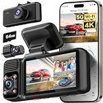 REDTIGER 4K 3 Channel Dash Cam 5.8GHz WiFi GPS with 64GB Card, 2160P+1080P+1080P Front and Rear Inside Loop Recording, Triple Car Camera with 3 inch Screen, IR Night Vision, WDR, Parking Mode(F17N)