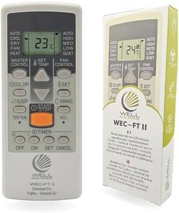 Wellclima WEC-FT II Mando Universal Compatible con Aires Acondicionados Fujitsu y General, Funciones Avanzadas, hasta 4 Velocidades de Ventilador, Listo para Usar en Segundos, Asistencia Wellclima
