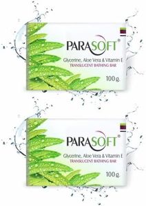 Parasoft Moisturising Cleansing Body Soap For Dry Skin | Goodness of Aloe Vera, Glycerine & Vitamin E | Nourishing Daily Bathing Bar For Purification, Sensitive Skin Friendly -100 gm (Pack of 2)