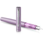 Parker Vector XL Fountain Pen | Metallic Lilac Lacquer on Brass | Medium Nib with Blue Ink Refill | Gift Box