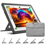TOHETO Rechargeable A4 Light Board with Stand, Bag, Super Bright Magnetic Light Pad with Side Buttons, Wireless Light Box for Tracing and Drawing, Cordless Light Table for Diamond Painting, Sketching