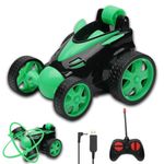 Gooyo DB2069 360° Rotating & Rolling Stunt Car Toy with Demo Functions | Spin, Stunt, Flip Functions | Remote Control Stunt Car Toy for Kids | Green | in-Built Battery | Gift Box Packaging