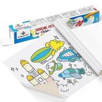 KolorFish Coloring Re-Stick Drawing Paper Roll for Kids, 118X12 Inch Large Coloring Poster for Toddlers, Art Paper Crafts Gift for Class Home Birthday Party (Science Technology & Life, 3 Meters)