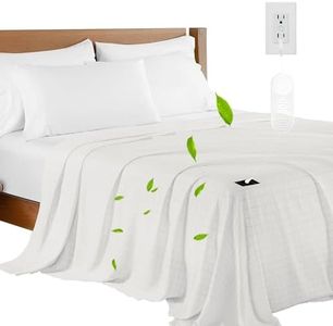 NHIDKU Grounding Bed Sheets, 10% Silver, King Size, White