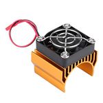 Vbest life 1/10 RC Aluminum Alloy Heat Sink With Cooling Fan for 540/550 / 3650 Motor RC Car (Gold)