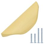 Amazon Basics Modern Finger Drawer Pull, 3.07-inch Length (1.26-inch Hole Center), Brushed Brass, 10-pack