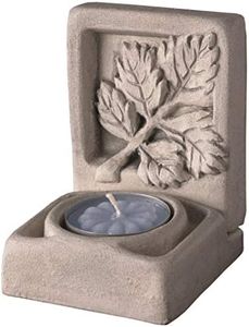JBK Pottery Ceramic Tealight Candle Holder, Hand made Cute Vintage Design, Home Decor for Votive Candles, Centerpiece, Aromatherapy, Ideal for Gifts, Weddings & Special Occasions, Leaves Antique White