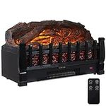 Sunnydaze Elegant Embers 20.25-Inch Faux Log Electric Fireplace Insert Heater - 110V -Remote Control Included