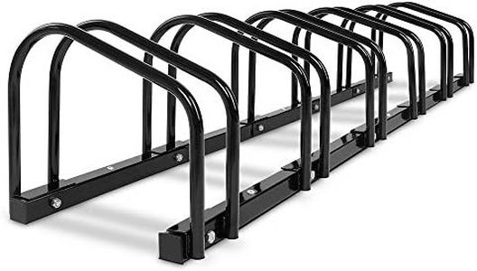 Weisshorn 6 Bike Stand Storage Rack, Road Bikes Holder Foot Floor Parking Stands Balance Bicycle Storages Outdoor Garage Park Tool Cycling Equipment, Steel Construction Black