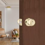 Godrej Classic Cylindrical Lock for Door, Suitable for Left or Right, Inside & Outside Opening Doors, Brass Finish Cylindrical Lock for Home & Office Door (Gold, with 3 Keys)