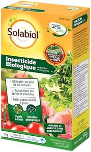 SOLABIOL Insecticide Biologique - Action Choc Sur Larves & Chenilles - Agit Par Ingestion - 25g - 10 Sachets De 2,5g - 50L De Préparation - Utilisable En Agriculture Biologique SOBIOJ25
