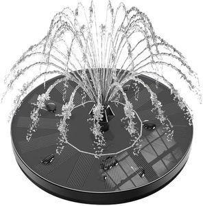 GAIZERL Solar Fountain Bird Bath Fountains Pump 2024 Upgraded 100% Glass Panel, Solar Powered Water Fountain with 8 Nozzles & 4 Fixers for Garden, Pond, Pool, Patio, Outdoor - No Battery Needed