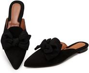 Rilista Mules for Women Slip On Comfortable Pointed Toe Womens Loafers Women's Flats for Women's Mules & Clogs Black