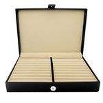 Honey Bear Mens/Women Cufflinks Jewellery Storage Box Case Stacker,with Black Faux Leather, Fit for Tie Clip Ring Earrings