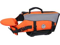 VIVAGLORY Dog Life Jacket with Removable Front Float, Life Vest with Reflective Trims & Extra Padding for Swimming & Boating, Bright Orange, XXS