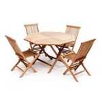 Wooden Teak Garden Furniture Set, 4 x Folding Chairs