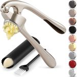 Premium Garlic Press with Soft Easy-Squeeze Ergonomic Handle, Sturdy Design Extracts More Garlic Paste Per Clove, Garlic Crusher for Nuts & Seeds, Professional Garlic Mincer & Ginger Press - by Zulay