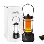 Arslly LED Electric Camping Lantern, 3600mAh Portable Rechargeable Hanging Lamp, IPX4 Waterproof, 3 Modes Dimmable with Flashing Mode for Camping, Hiking, Fishing, Power Outages and Emergencies