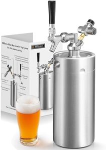MRbrew 128oz Mini Keg Growler Portable Draft Beer Dispenser System Pressurized Stainless Steel Beer Growler Tap System Home Mini Kegerator, with Professional Beer Tap and CO2 Regulator to Keep Fresh