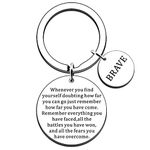 JMIMO Inspirational Keyring for Her Him Class of 2024 Student Graduation Gifts University College Middle High School Graduate Souvenir for Senior Students Brave Keychain Accessory