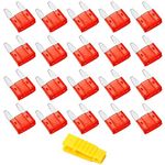 Bolatus 20Pcs Car Fuses 10A Mini Blade Fuses Automotive Replacement Fuse for Caravan Motorcycle Truck RV + Fuse Puller