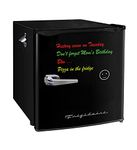 Frigidaire EFR107-BLACK 1.6 Cu Ft Compact Dorm Fridge with Dry Erase Board, Black