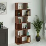 BLUEWUD Crosbon Engineered Wood Bookshelf Cabinet Book Rack Organizer with Shelves for Décor Display Cabinet Floor Standing for Home Library (Brown Maple)