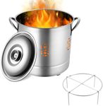 Happyyami Stainless Steel Incinerator Burn Barrel Cage with Lid Metal Incinerator Can Barrel for Burning Yard Incinerator Can Burning Barrel Outdoor Incinerator Fire Bin