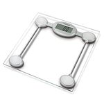 Salter 9018S SV3R Digital Bathroom Scale – Electronic Body Weight Scale, Fitness Scale with 180 KG Capacity, Easy to Read LCD Display, Tap to Start, Large Toughened Glass Platform, Batteries Included