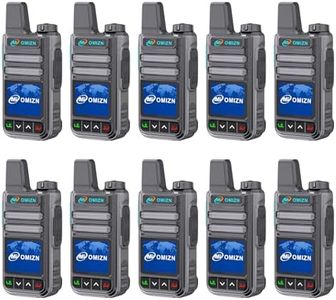 OMIZN G3 Global Walkie Talkie Unlimited Range, 4G LTE PoC Two Way Radio with AES256 for Outdoor Business Security Family,Grey 10 Pack