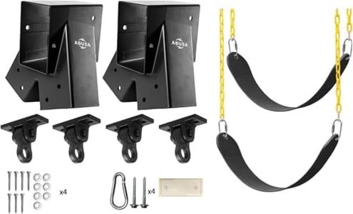 ABUSA Heavy Duty Swing Sets Brackets Including 2 Black A-Frame Swing Set Brackets 2 Swing Seats and 4 Swing Hangers for Playground Equipment Mounting Parts Hardware Included (B007)