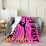 Love Gymnastics Flannel Fleece Throw Blanket Kids,Ballet Cheers Neon Pink Fuzzy Blanket for Bed Sofa Couch,Athletics Bed Blanket Breathable Plush Blanket Room Decor Throw 50"x60"