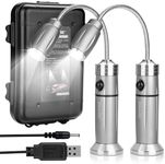 Rechargeable Ultra-Bright Barbecue Grill Light with Super Bright LED Lights,360° Flexible Gooseneck Adjustable Pit Boss Smoker BBQ Accessories, Grilling Gifts for Men Dad- 2 Pack