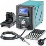 YIHUA 8509-I Precision Hot Air Soldering Station Hot Air Station with Rapid Heating, Tiltable Display, 3 Pre-Set Channels, 8 Hot Air Nozzles for SMD Rework and Repair for Micro Soldering (UK Plug)