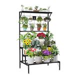 EIGEN Metal Plant Stand For Balcony - 4 Tier Flower Pot Stand For Outdoor Plants, Pots , Vertical Garden Frame, Flower Stand & Hanging Planter Stands For Indoor Plants (4 - tier)