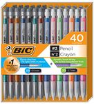 Bic Mechanical Pencil #2 EXTRA SMOOTH, Variety Bulk Pack Of 40, 20 0.5mm With 20 0.7mm Led Pencils, Assorted Colored Barrels, for professional Office & School Use.