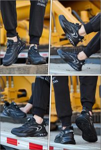 Steel Toe Cap Safety Trainers – Lightweight Non-Slip Work Shoes, Black, Men’s 11 UK