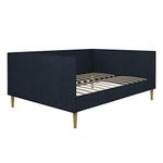 DHP Franklin Mid Century Upholstered Daybed, Full Size, Blue Linen