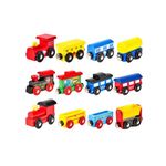 MyLittleTales Wooden Magnet Train Set – Educational Skill-Building Toy, Magnetic Wooden Trains, Interactive Train Set for Toddlers, Kids, Boys & Girls, Fine Motor Skills Development Toy