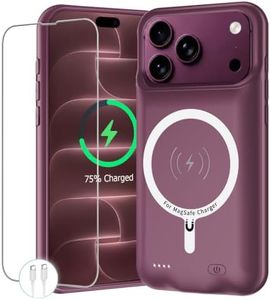 Battery Case for iPhone 18 Pro Max, 12000mAh Protective Charging Case with Wireless Charging Compatible with iPhone 18 Pro Max (6.9inch) Rechargeable Battery Pack Charger Cover with Carplay (Burgundy)