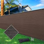 Cisvio 5ftx50ft Fence Privacy Screen Heavy Duty 170 GSM Windscreen Fabric Privacy Screen Covering Mesh Fencing For Decorative Fences Outdoor Patio, Backyard, Pool, Deck, Brown