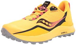 Saucony Peregrine 12 Running Trail Shoe for Woman Yellow, Acid Blue Raz, 4 UK