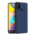 CEDO Samsung Galaxy M31 / F41 / M31 Prime Back Cover | Camera Bump Protection & Ultra Slim | Matte Soft Silicon Shock Proof Rubberised Back Case Cover (Blue)