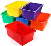 Nicunom 6 Pack Plastic Storage Boxs, Multi-Purpose Storage Bins Stackable Organizer Storage Cubbies for Home Nursery, Playroom